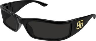 Balenciaga Zwart/Grijs Zonnebril Bb 0458S - unisex - Zonnebrillen - Zwart - ONE Size - Accessoires