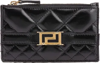 Versace Engraved Logo Diamond-Quilted Leather Wallet