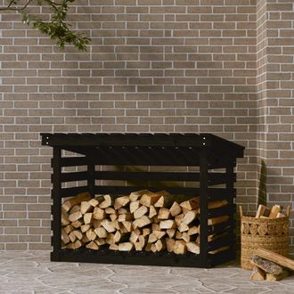 vidaXL Le&ntilde;ero De Madera Maciza De Pino Negro 108x73x79 Cm Vidaxl