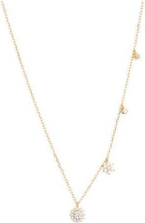 Argento Vivo Cubic Zirconia Flower Shaker Necklace in Gold at Nordstrom Rack