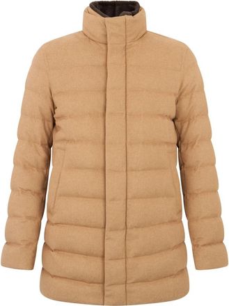 Herno Gewatteerde Jas - Heren - Winterjassen - Bruin - L - Wol - Jassen