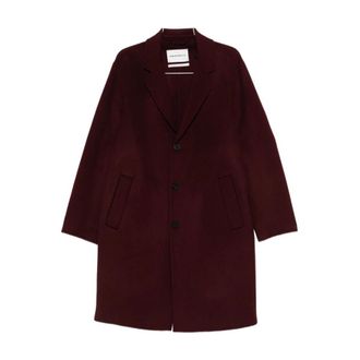 Amaranto Single-Breasted Jas - Heren - Mantel - Paars - M - Leer - Jassen