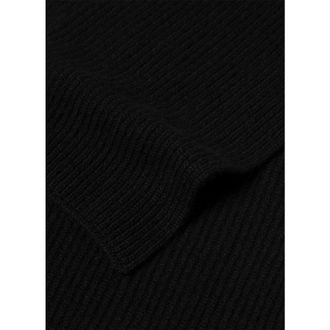 Sunspel Cashmere Ribbel Sjaal - Heren - Wintersjaals - Zwart - ONE Size - Kasjmier - Accessoires