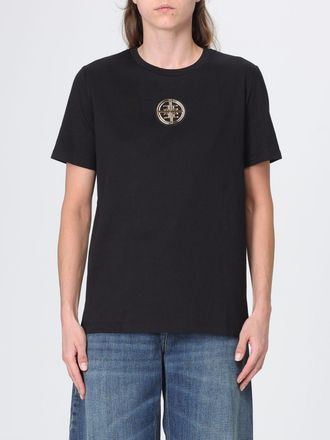 Elisabetta Franchi T-shirt in cotone con logo metallico applicato