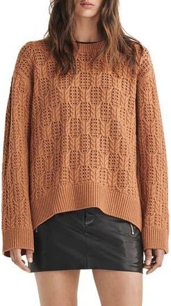 Rag & Bone Divya Cable Stitch Wool Sweater in Camel at Nordstrom Rack, Size X-Large