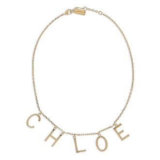 Chlo&eacute; Accessoires, Dames, Geel, ONE Size, Lettering logo ketting