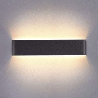 OEM Aplique De Pared Led Negro Para Interiores, 31 Cm, Luz Blanca C&aacute;lida, 20 W, 3000 K. L&aacute;mpara De Pared Moderna Para Dormitorio, Sala De Estar, Escalera,