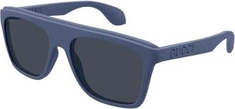 Gucci Gg1570S 008 Zonnebrillen - Heren - Accessoires - Blauw - Maat: 57 MM