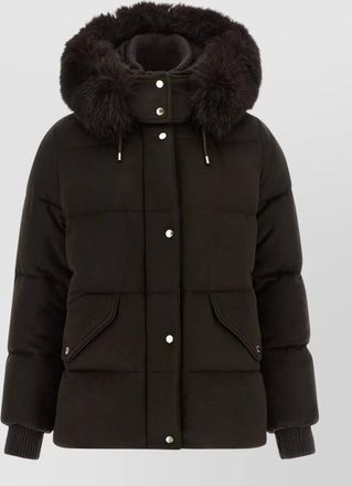 Moorer wool cashmere quilted down coat