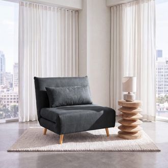 Maisons du monde Sof&aacute; cama de 1 plaza gris antracita