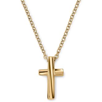 Lucl&eacute;on Goldfarbene Kreuzkette Gebogen