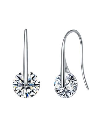 Rachel Glauber Rhodium Plated Cz Earrings