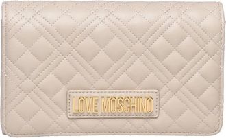 Love Moschino Rectangular Quilted Crossbody Bag With Gold Chain Strap