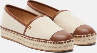 Gianvito Rossi Leather-trimmed canvas espadrilles