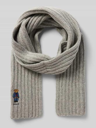 Polo Ralph Lauren Wollschal mit Polo Bear in Mittelgrau, Gr&ouml;&szlig;e 1