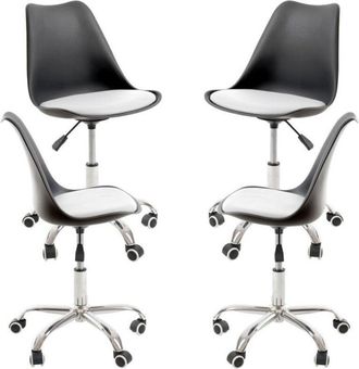 Regalos Miguel Regalos Miguel - Packs Sillas - Pack 4 Sillas Neo - Negro Y Blanco