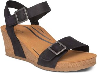 Aetrex Womens Lexa Wedge Sandals In Black