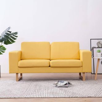 vidaXL Vidaxl - Sof&aacute; De 2 Plazas De Tela Amarillo