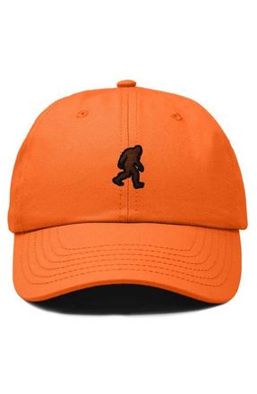Dalix Sasquatch Embroidered Dad Hat in Orange at Nordstrom