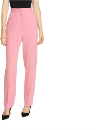 Saloni Maxima Rose Straight Leg High Rise Dress Pants In Pink