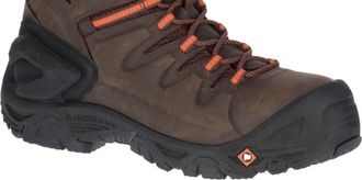 Merrell Mens Strongfield Leather 6 Waterproof Comp Toe Work Boot In Brown