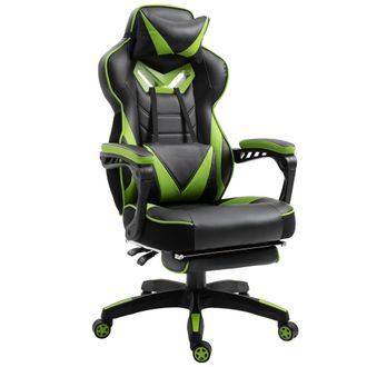 Vinsetto Vinsetto - Silla Ergon&oacute;mica De Escritorio Ajustable Altura Reclinable Con Reposapi&eacute;s Verde