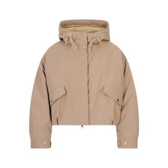 Moncler Winter Jackets, female, Brown, Size: M Piumino Corto Eucalyptus