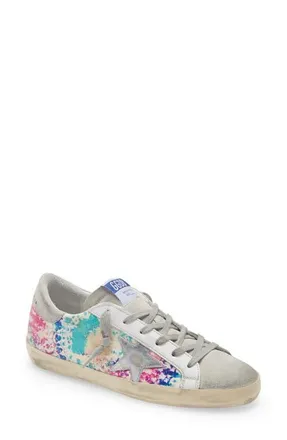 Golden Goose Super-Star Low Top Sneaker in Tie Dye Printed Leather at Nordstrom, Size 9Us
