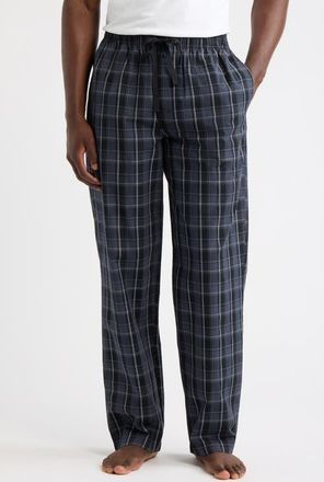 Majestic International Stormy Plaid Woven Cotton Lounge Pants in Charcoal at Nordstrom, Size Medium