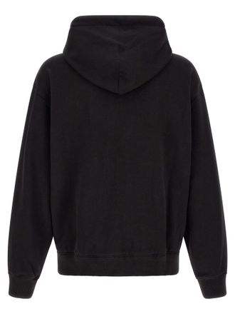 Dolce & Gabbana Logo-Embroidered Cotton Hoodie - Black