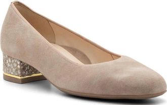 Ara Womens Gabrielle Block Heel Pump In Sand Camel