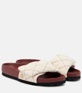 Birkenstock Sandalias Sylt de lona acolchadas con piel
