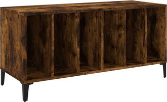 vidaXL Mueble Discos Madera Contrachapada Roble Ahumado 100x38x48 Cm Vidaxl