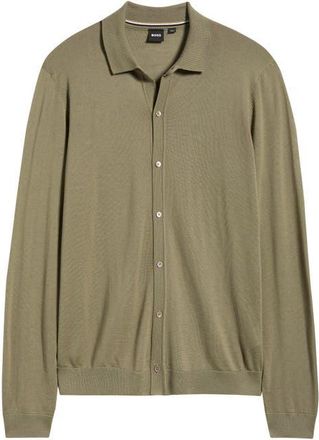 BOSS Helbert Wool Cardigan in Green at Nordstrom, Size Xx-Large