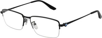 BMW Zwarte Rechthoekige Metalen Optische Frames - Heren - Brillen - Zwart - ONE Size - Accessoires