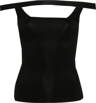 Courr&egrave;ges Hyperbole off-shoulder top - women - Viscose/Spandex/Elastane - S - Black