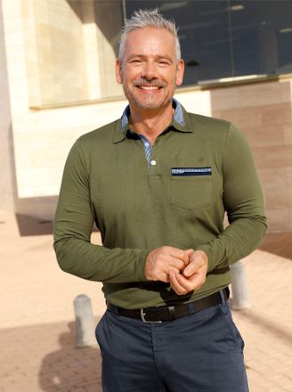 Marco Donati Poloshirt MARCO DONATI Langarm-Shirt, Herren, Gr. 44/46, gr&uuml;n (oliv), 100% Baumwolle, gemustert, kariert, unifarben, Shirts Poloshirt