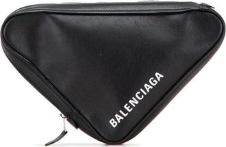 Balenciaga Pre-owned Clutches, female, Black, Size: ONE SIZE Pre-owned Triangle Pouch