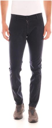 Daniele Alessandrini Slim-fit Broeken - Heren - Slim Fit Broeken - Blauw - W30 - Leer - Broeken
