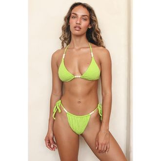 Dippin' Daisy's Swimwear Bali Triangle Bikini Top in Green Glow at Nordstrom, Size X-Large