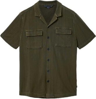John Varvatos Amadora Organic Cotton Button-Up Camp Shirt in Teakwood at Nordstrom, Size Xx-Large