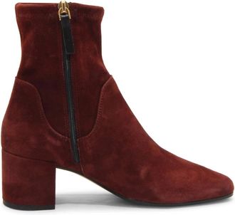 Roberto Festa Milano Beja Su&egrave;de Enkellaarzen - Dames - Laarzen met Hak - Bruin - 35 EU - Su&egrave;de - Schoenen