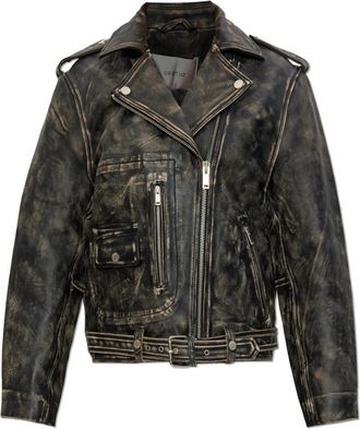 Gestuz Leren jas Gzrylee - Dames - Leren en Su&egrave;de Jassen - Zwart - XS - Leer - Jassen