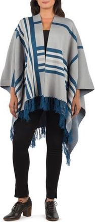 Patricia Nash Stripe Tassel Trim Shawl in Grey Multi at Nordstrom Rack