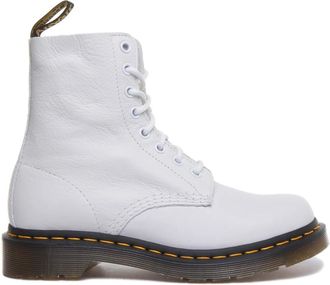 Dr. Martens Virginia Leather 8-Eyelet Boot - Dames - Veterlaarzen - Wit - 36 EU - Leer - Schoenen