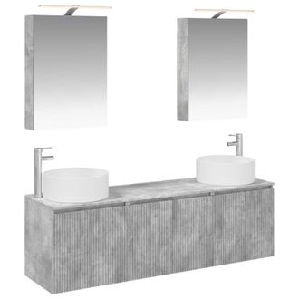 vidaXL Juego De Muebles De Ba&ntilde;o 5 Uds. Gris Hormig&oacute;n Vidaxl