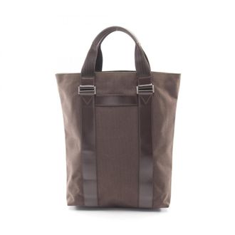 Ferragamo Brown Canvas Leather Handbag Tote Bag (Pre-Owned)