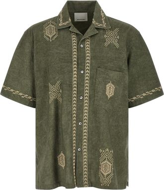 Isabel Marant Isabel Marant, Short Sleeve Shirts, male, Green, Size: XL Zekim Shirt