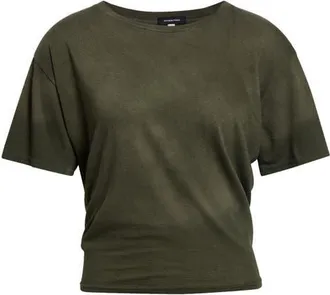 R13 Tight Waist Cotton & Cashmere T-Shirt in Washed Olive Green at Nordstrom, Size X-Small