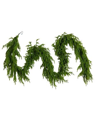 Nearly Natural 9Ft. Pre-Lit Artificial Real Touch Norfolk Island Pine Garland